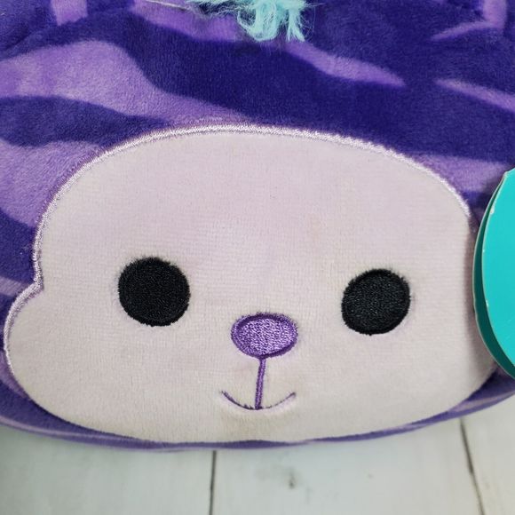 Squishmallow Stackable 8" Tazik the Purple Monkey Zebra Striped Pillow New - Picture 2 of 12